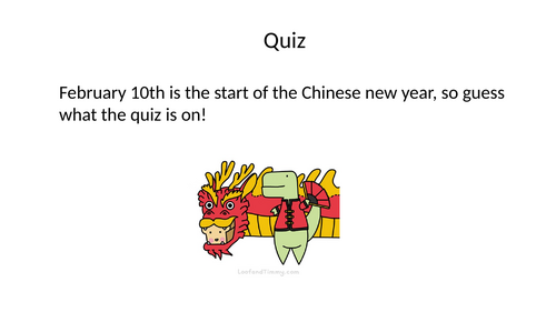 Chinese New Year quiz 2026