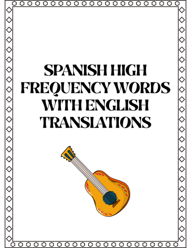 Bilingual Spanish/English high frequency words (Beginner level)