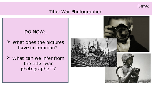 War photographer KS3 - Year 9 lesson