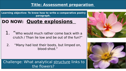 Year 9 comparative writing piece - practice essay writing