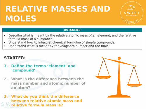 NEW WJEC (2026) GCSE Science - Relative masses & moles | Teaching Resources