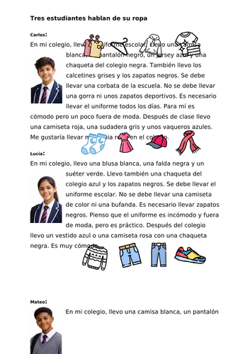 Spanish school clothes