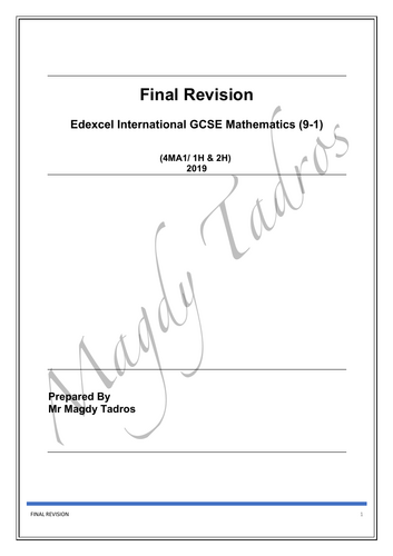 IGCSE Maths Edexcel Final Revisison with answers
