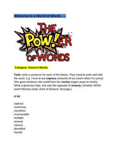 Vocabulary Booster: suitable 11+ - GCSE & ESOL!