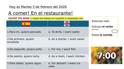 En el restaurante: cultura gastronómica y comunicación en español