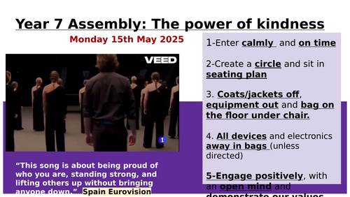 Year 7 Assembly: The Power of Kindness