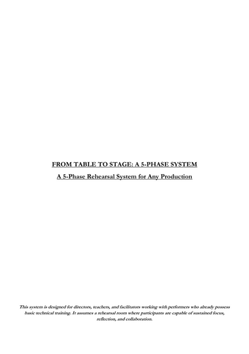From Table to Stage: A 5-Phase Rehearsal System for Drama & Theatre