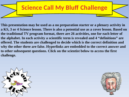 Call my Bluff in Science