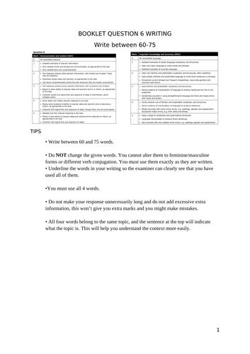 60-75 writing -Pearson Edexcel IGCSE Spanish