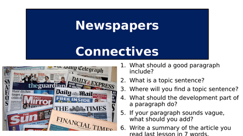 Newspapers - Connectives