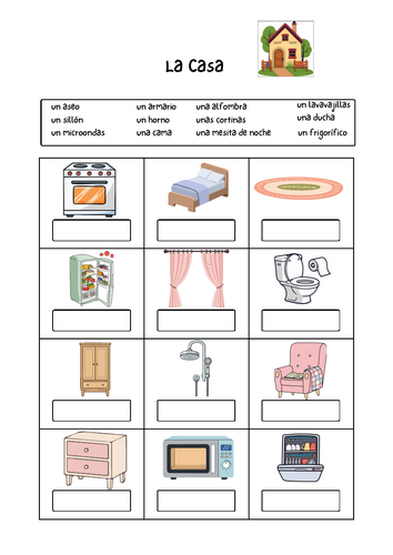 La Casa (worksheet & reading comprehension)