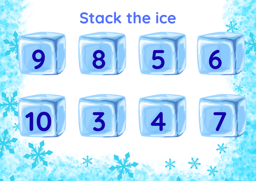 Stack the Ice Mat, Counting and Number Matching Activity
