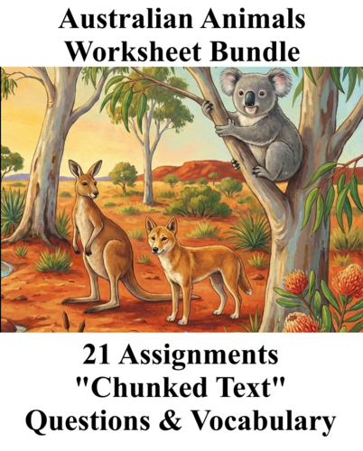 Australian Animals Worksheet Bundle