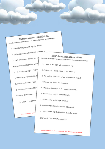 Add the Capital Letters To The Paragraphs