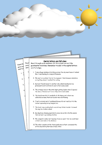 Capital Letters & Full Stops – Two extended sentences - Level 2