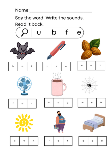 RWI SET 1 CVC Phonics Practice: Focus Sounds u, b, f, e