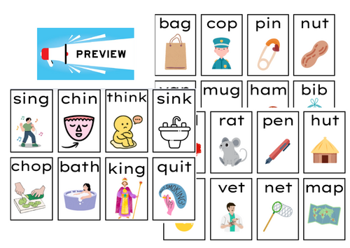 CVC Word Flashcards: Set 1 Mastery