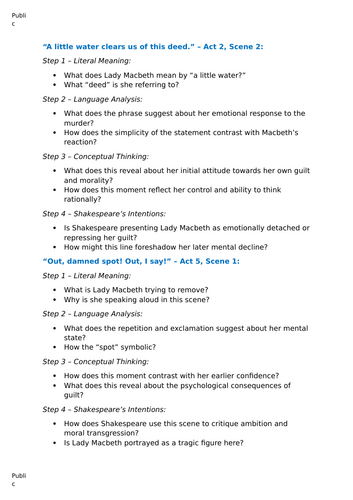 GCSE Macbeth Theme Revision Lessons