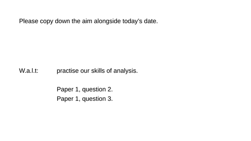 AQA GCSE Eng Lang Paper 1 "The Signalman" Dickens Reading Question 2 Question 3 Lang Structure