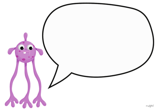 Alien speech bubble writing