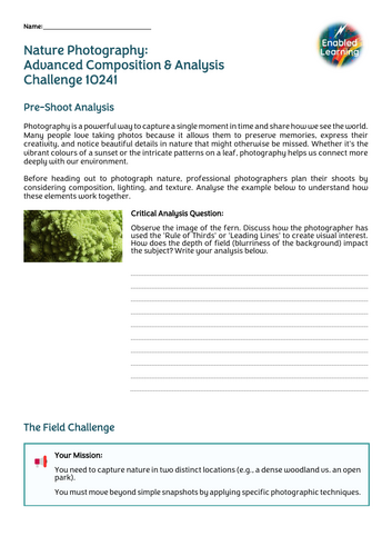 ASDAN Expressive Arts -Nature Photography Challenge 1024