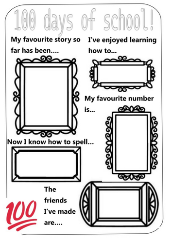 100 Day Celebration Reflection Sheet