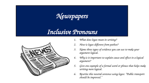 Newspapers - Inclusive Pronouns