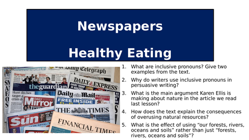 Creative Writing - Healthy Eating
