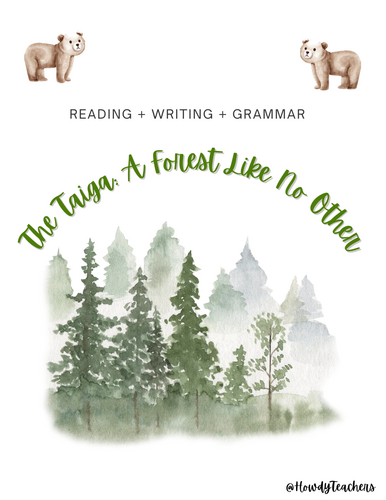 Taiga Ecosystem Reading Comprehension + Grammar + Writing Bundle