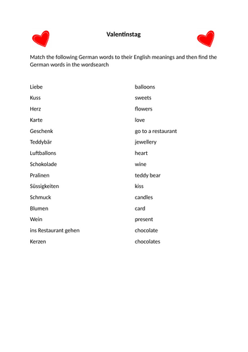 Valentinstag / Valentine's Day - German