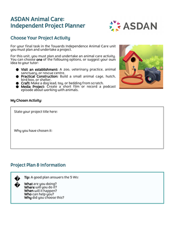 ASDAN Animal Course - Project