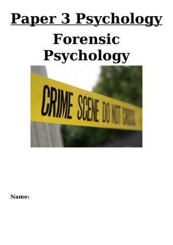 AQA Psychology P3 - Forensic - Profiling