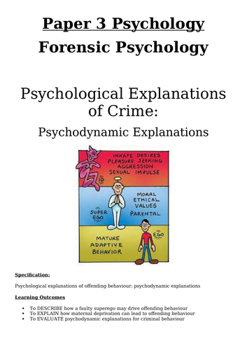 AQA Psychology P3 - Forensic - Psychological Explanations