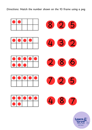 Ten frame worksheet activities bundle