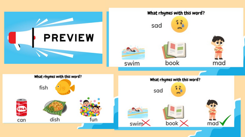 Rhyming Practice PowerPoint – 20 Interactive Slides