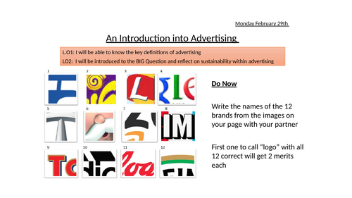 KS3 Advertising & Logos