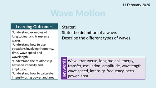 OCR AAQ in Applied Science- P3.1.4 Wave Motion