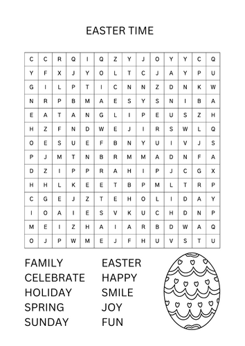 50 Easter word searches - no prep, bumper pack -spring literacy activities