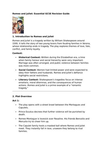 Romeo and Juliet by William Shakespeare – Essential GCSE Revision Guide