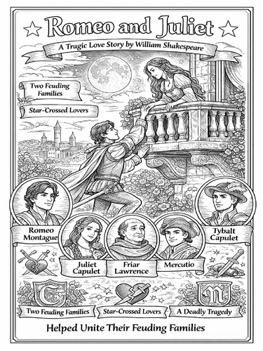 Romeo and Juliet coloring picture