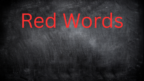 RWI inspired Red&Green words chalkboard display.