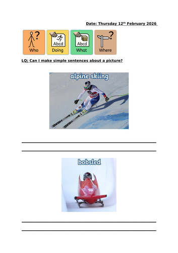 winter olympics themed colourful semantics