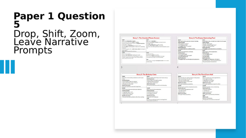 Paper 1 Question 5 Narrative Prompts Drop Shift Zoom Leave