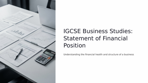 IGCSE Balance Sheet