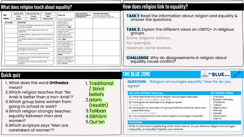 ETHICS (EQUALITY) What does Religion teach about equality? (KS3, RS, RE, RELIGIOUS STUDIES)