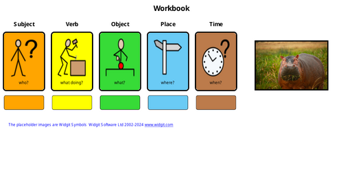 Zoo animals colourful semantics