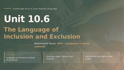 The Language of Inclusion and Exclusion/ A-Level English language