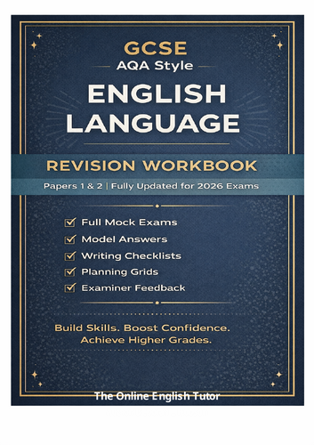 GCSE AQA Style English Language Revision Workbook (2026 Updated) - Papers 1 & 2