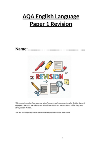 AQA English Language Paper 1 Revision Booklet