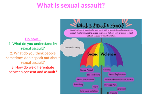 PSHE lesson - What is sexual assault?